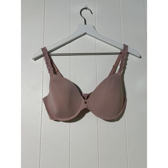 Natori Bra Womens 36D Underwire Rose Dream Custom Coverage Lace Strap Pink Pearl - Picture 2 of 8